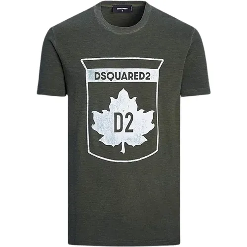Baumwoll T-Shirt in Khaki Dsquared2 - Dsquared2 - Modalova