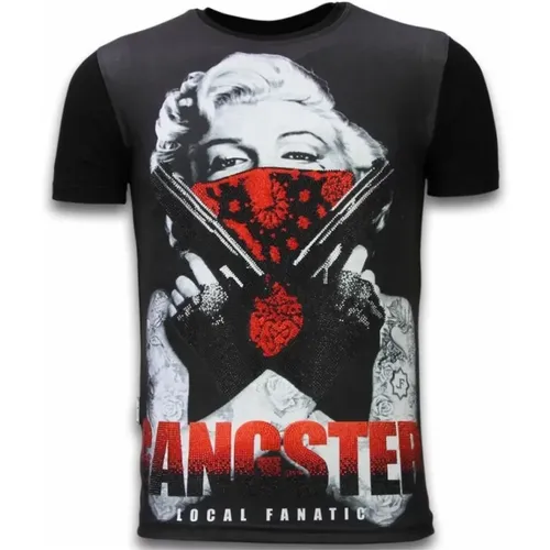 Gangster Marilyn Rhinestone - Herren T-Shirt - 11-6287Z - Local Fanatic - Modalova