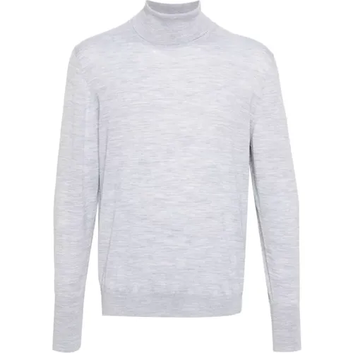 Casual Grauer Wollpullover mit Rollkragen , Herren, Größe: 3XL - Eleventy - Modalova