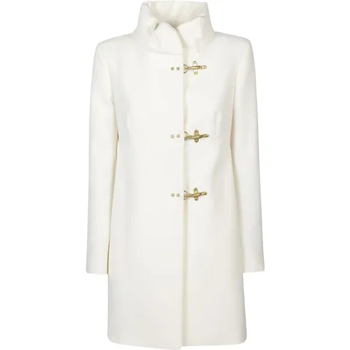 Romantic Coat in Bianco Lana , female, Sizes: L, M - Fay - Modalova