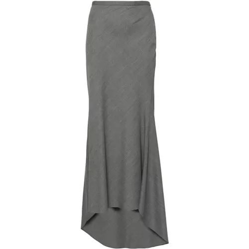 Grey Asymmetric Skirt with Dart Detailing , female, Sizes: M - Philosophy di Lorenzo Serafini - Modalova