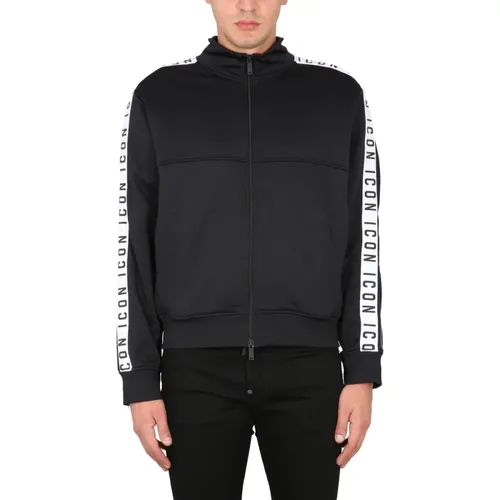 Icon Band Sweatshirt with Zipper Closure , male, Sizes: L, S, XL - Dsquared2 - Modalova