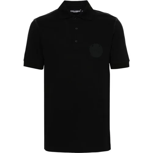 Schwarzes Polo-Shirt Baumwolle Piqué , Herren, Größe: 2XL - Dolce & Gabbana - Modalova