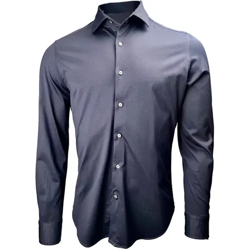 Fine Jersey Navy Shirt , male, Sizes: L, 4XL, 6XL, 5XL, XL, 2XL, M, 3XL - Sonrisa - Modalova