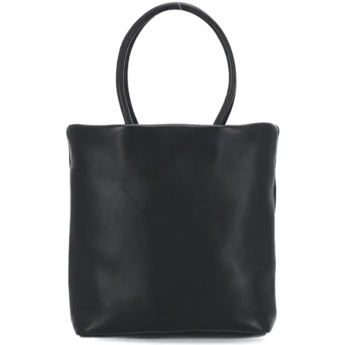 Schwarze Leder-Einkaufstasche für Frauen , Damen, Größe: ONE Size - Fabiana Filippi - Modalova