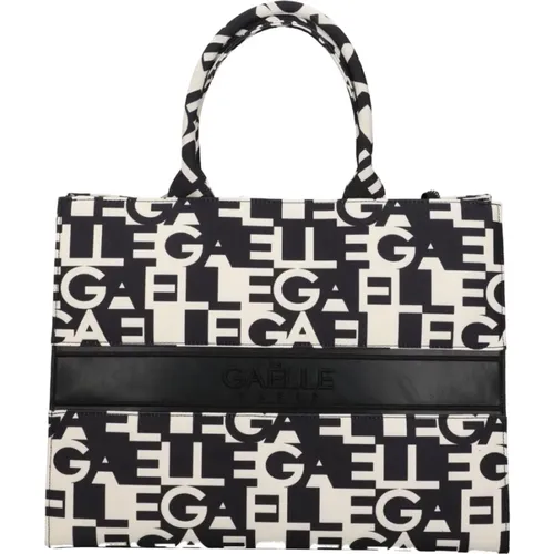 Elegante Schwarze Shopper Tasche mit Logo - Gaëlle Paris - Modalova