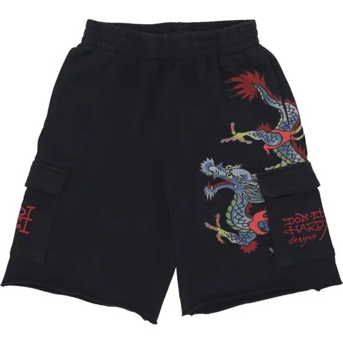 Drachen Cargo Sweat Shorts , Herren, Größe: L - Ed Hardy - Modalova