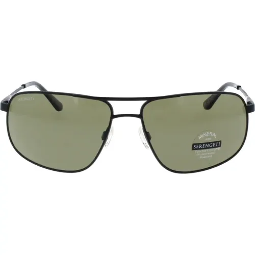 Dante Shiny Dark Gunmetal Sunglasses , unisex, Sizes: 63 MM - Serengeti - Modalova
