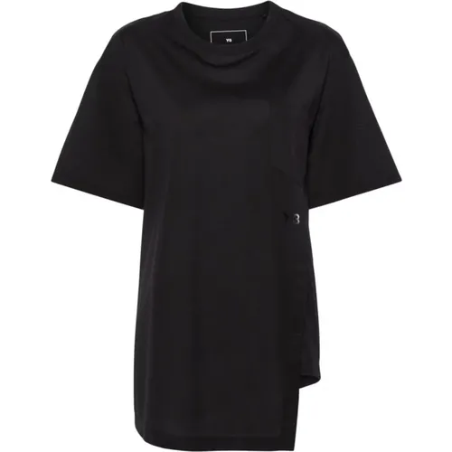 Schwarze Baumwollmischung Logo T-Shirts und Polos - Y-3 - Modalova