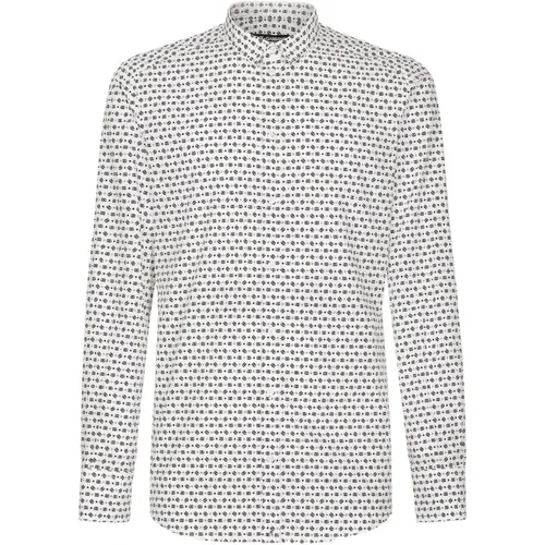 Weißes Baumwollhemd mit Logo-Muster - Dolce & Gabbana - Modalova