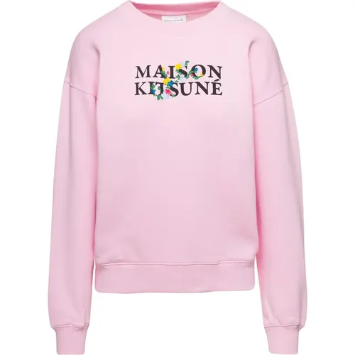 Rosa Logo Print Crewneck Sweatshirt - Maison Kitsuné - Modalova