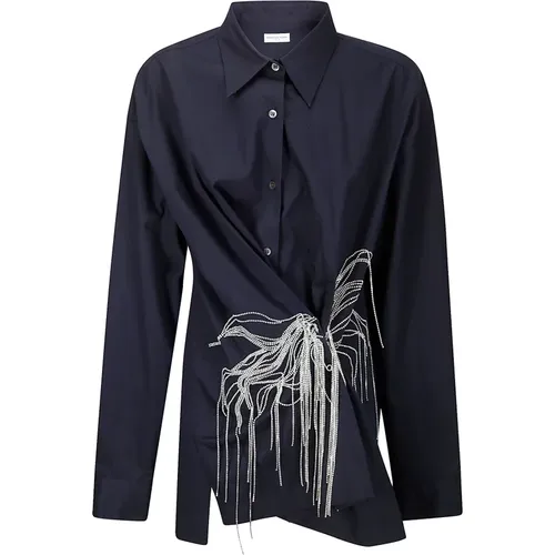 Diamond Shirt with Pin Closure , female, Sizes: M, L - Dries Van Noten - Modalova