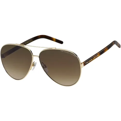 Goldene und Braune Metallsonnenbrille , Damen, Größe: 54 MM - Marc Jacobs - Modalova