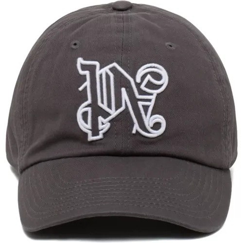 Rauchgraue Front Logo Cap , Herren, Größe: ONE Size - Palm Angels - Modalova