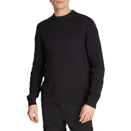 Ribbed Sweater Linear Style , male, Sizes: S, M, XS, XL, L - Calvin Klein - Modalova