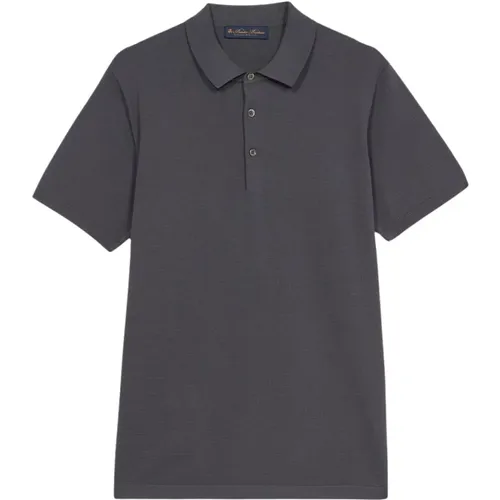 Dunkelgraues Baumwoll-Polo-Shirt , Herren, Größe: 2XL - Brooks Brothers - Modalova