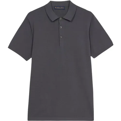 Dunkelgraues Baumwoll-Polo-Shirt , Herren, Größe: XL - Brooks Brothers - Modalova