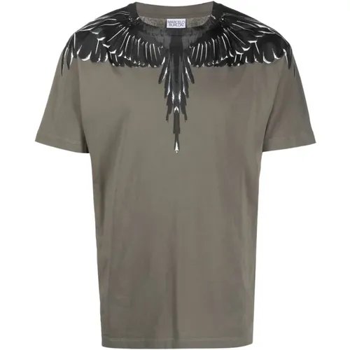 Cotton T-shirt with Shoulder Print , male, Sizes: XL - Marcelo Burlon - Modalova