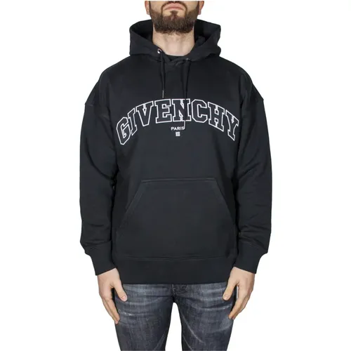 Schwarzer College Hoodie, Iconic Logo, Hochwertiger Stoff , Herren, Größe: XL - Givenchy - Modalova