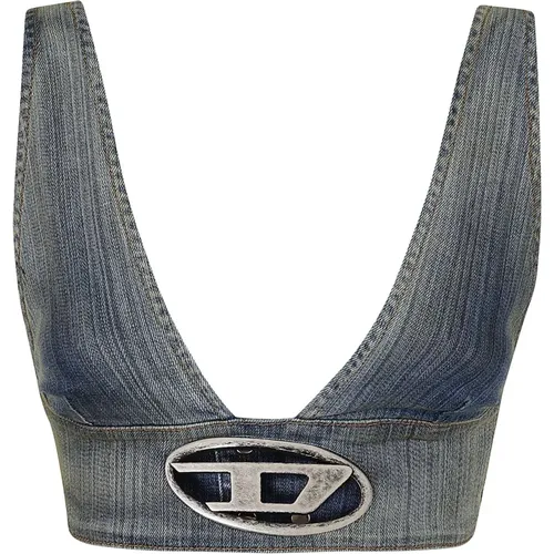 Stylische Denimjacke , Damen, Größe: S - Diesel - Modalova