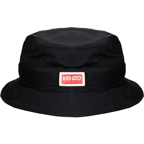 Stylischer Schwarzer Logo Bucket Hat , unisex, Größe: S - Kenzo - Modalova