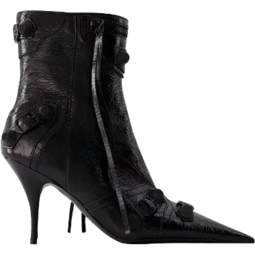 Pre-owned Leather boots , female, Sizes: 4 1/2 UK - Balenciaga Vintage - Modalova