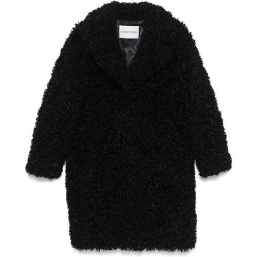 Single-Breasted Coat with Notched Collar , female, Sizes: XS, M, S - Stand Studio - Modalova