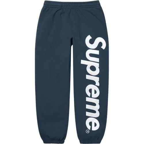 Navy Satin Appliqué Sweatpant Limited Edition , Herren, Größe: 2XL - Supreme - Modalova