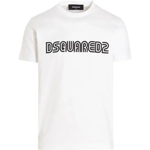 Herren Baumwoll Logo Print T-shirt - Dsquared2 - Modalova