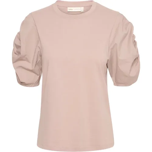 Woven Trim Tshirt Top Dusty Blush , female, Sizes: 2XL - InWear - Modalova