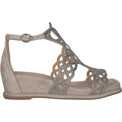 Rhinestone Wedge Sandal , female, Sizes: 6 UK, 7 UK, 4 UK, 5 UK - Alma en Pena - Modalova