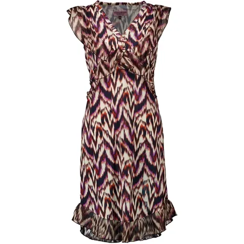 Elegantes Midi-Kleid mit Farbdruck , Damen, Größe: L - Tessa Koops - Modalova