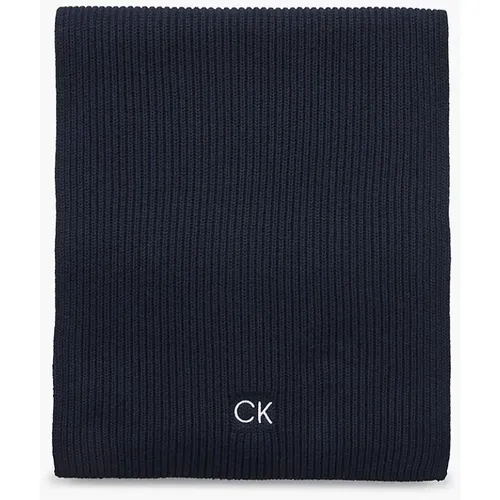 Clic Ribbed Cotton Scarf 30 x 180 , male, Sizes: ONE SIZE - Calvin Klein - Modalova
