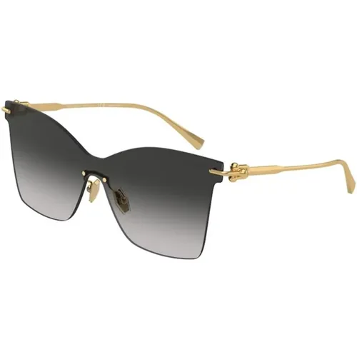 Gold Frame with Gray Gradient Lenses , unisex, Sizes: 43 MM - Tiffany - Modalova