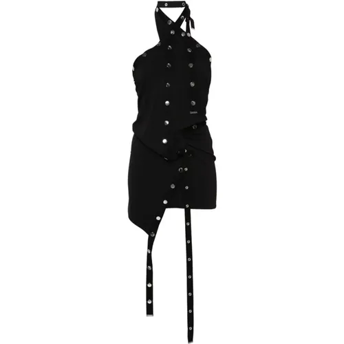 Schwarzes Kleid mit Nieten - The Attico - Modalova