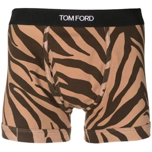 Zebra-Print Boxer mit Logo-Bund , Herren, Größe: L - Tom Ford - Modalova