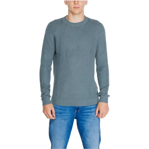 Grüner Baumwollstrickpullover , Herren, Größe: M - Calvin Klein Jeans - Modalova