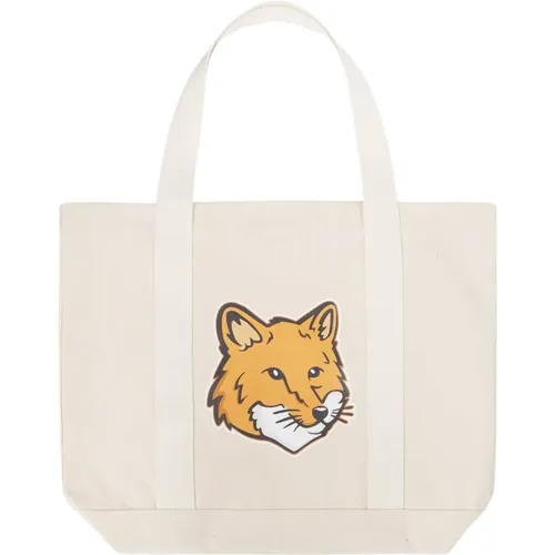 FOX Head Tote BAG , female, Sizes: ONE SIZE - Maison Kitsuné - Modalova