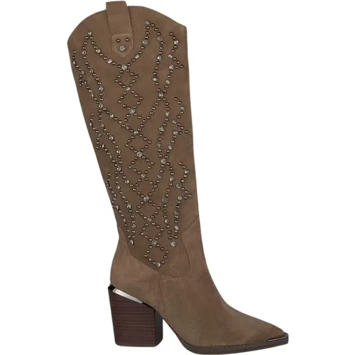 Studded Leather Pointed Toe Boots , female, Sizes: 7 UK, 3 UK, 8 UK, 6 UK, 5 UK, 4 UK - Alma en Pena - Modalova