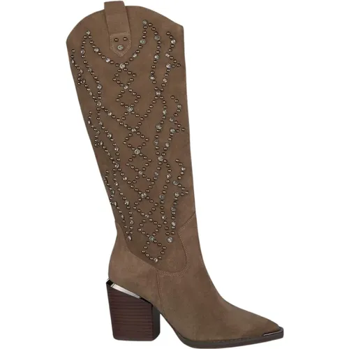 Studded Leather Pointed Toe Boots , female, Sizes: 7 UK, 8 UK, 6 UK, 5 UK, 4 UK - Alma en Pena - Modalova