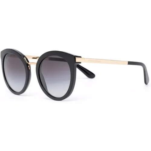 Schwarze Sonnenbrille mit Original-Etui , Damen, Größe: 52 MM - Dolce & Gabbana - Modalova