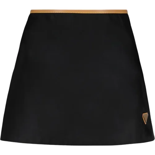 Nylon Mini Skirt with Zip Closure , female, Sizes: 2XS - Prada - Modalova