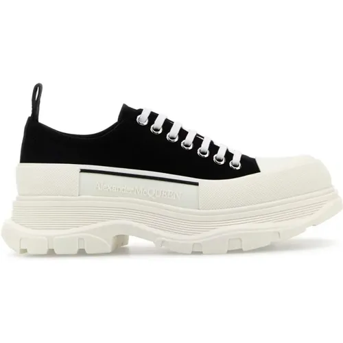 Schwarze Canvas Tread Slick Sneakers , Damen, Größe: 37 EU - alexander mcqueen - Modalova