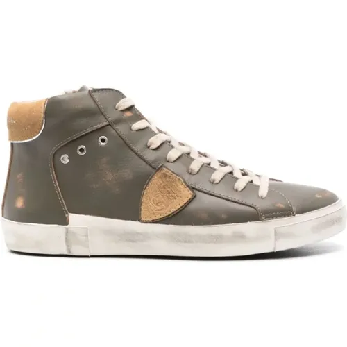 Brauner Kalbsleder-Sneaker - Philippe Model - Modalova