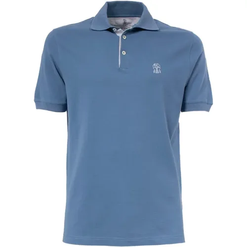 Short Sleeve Cotton Polo Shirt , male, Sizes: 3XL, 5XL, 4XL - BRUNELLO CUCINELLI - Modalova