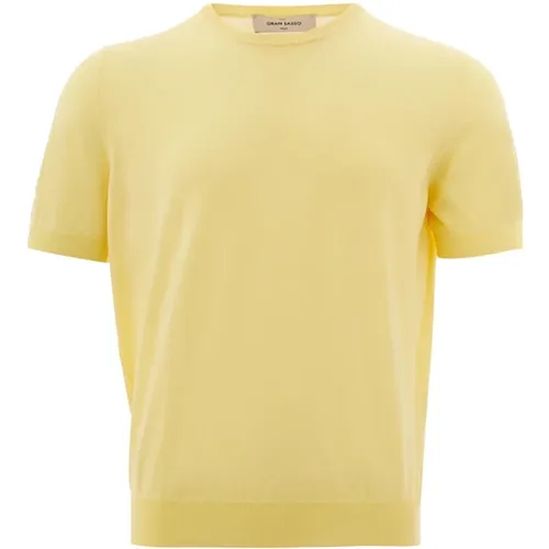 Round neck Cotton T-Shirt , male, Sizes: L - Gran Sasso - Modalova