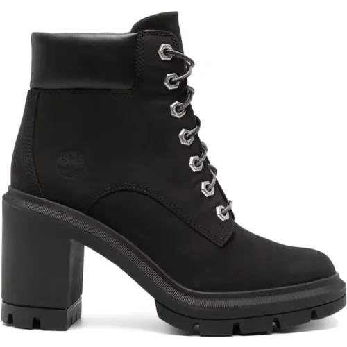 Schwarze Lederstiefeletten , Damen, Größe: 35 1/2 EU - Timberland - Modalova