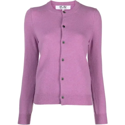 Wool Cardigan Sweater , female, Sizes: S - Comme des Garçons Play - Modalova