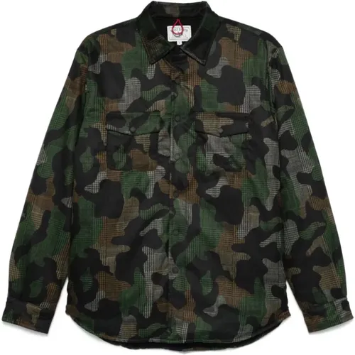 Camouflage Ribbed Jacket in , male, Sizes: XL, L, M - MC2 Saint Barth - Modalova