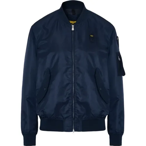 Marineblaue Logo Jacke , Herren, Größe: L - Blauer - Modalova